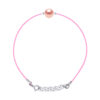LOVE armband LINK zoetwaterparels Ronde 9-10 mm Roze Link Pink Nylon 925