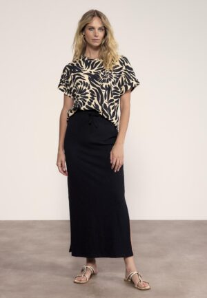 Tramontana Maxi Skirt Cotton Slub E02-20-201 009000-black