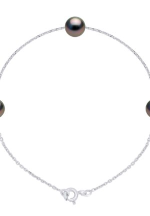 Armband TRIO - 3 Echte Gecultiveerde Tahiti Parels DOOR Ronde 7-8 mm
