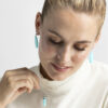 Luxenter oorbellen, 925 sterling zilver, adak en turkoois, gerhodineerd afgewerkt - Afbeelding 2