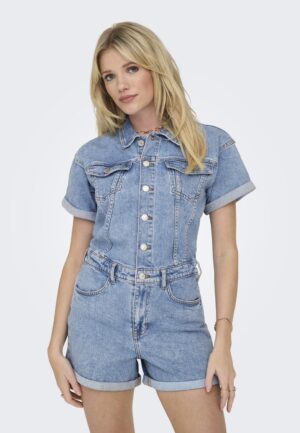 Only Onlcastel S/s Dnm Playsuit Azg Noos Jumpsuit Light Blue Denim