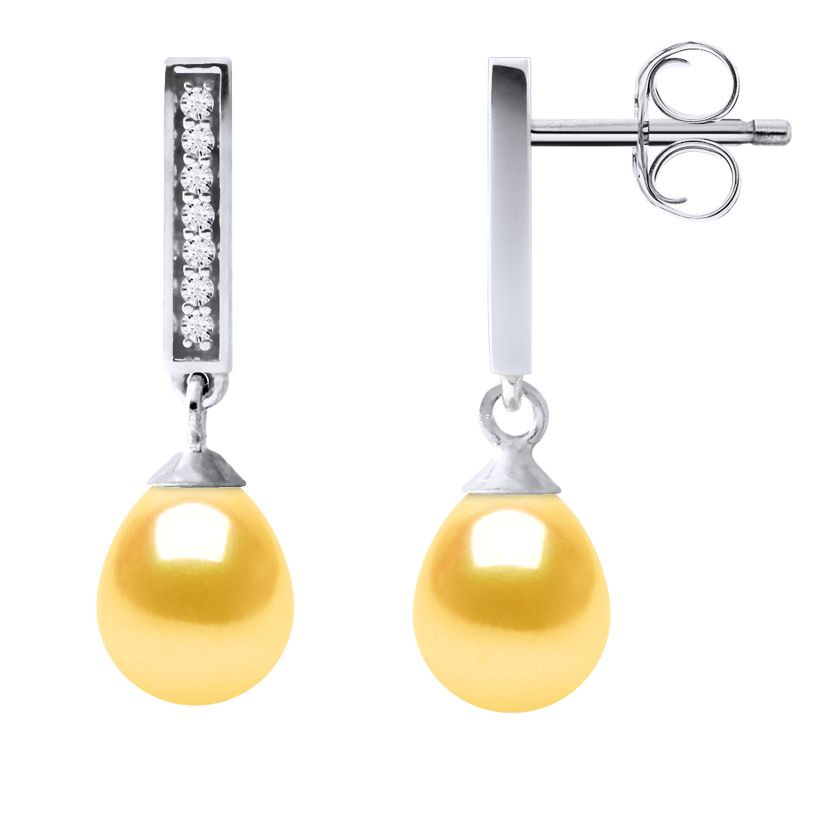 Oorbellen Dangle zoetwater parels 6-7mm Golden Pears Jewellery 925