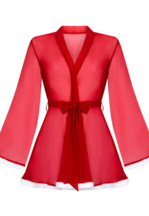 Alternative view of Hunkemöller Kimono Mesh Santa Rood