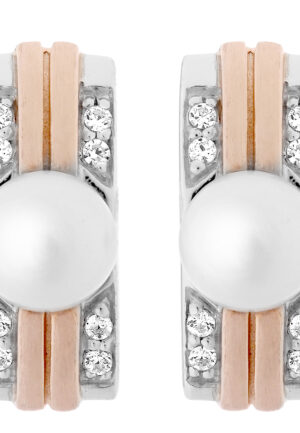 Orphelia 'Lea' Vrouwen 925 Sterling Zilveren Stud Oorbellen - Zilver/Roze ZO-7284