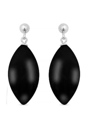 Luxenter oorbellen, 925 sterling zilver en gerhodineerd onyx ayom