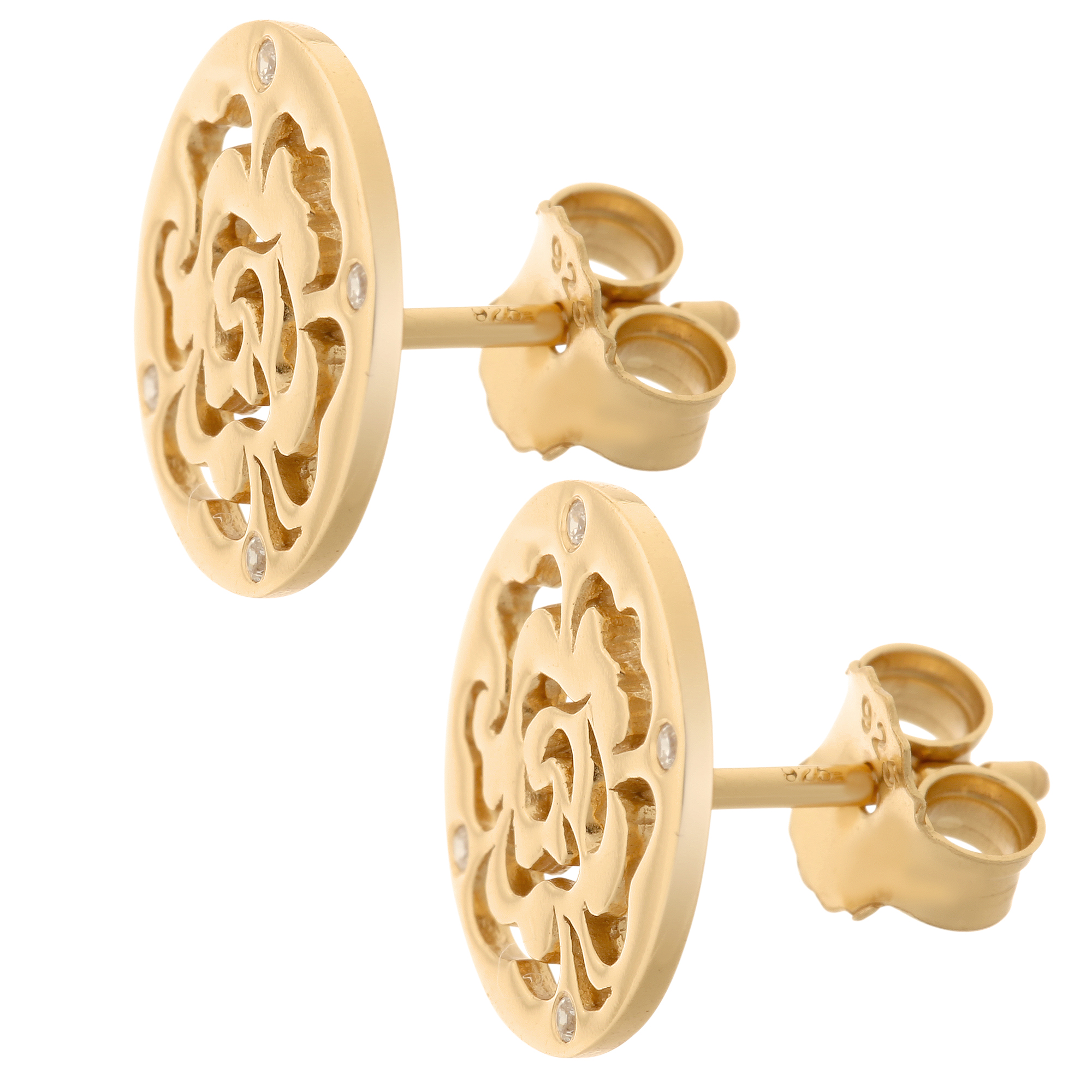 Orphelia 'Fiore' Dames 925 Sterling Zilveren Oorbellen - Goud ZO-7079/2