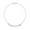 Diamond Bracelet 0060 Cts Natuurlijke en gekweekte parel Ronde 8-9 mm Nylon Rose 925