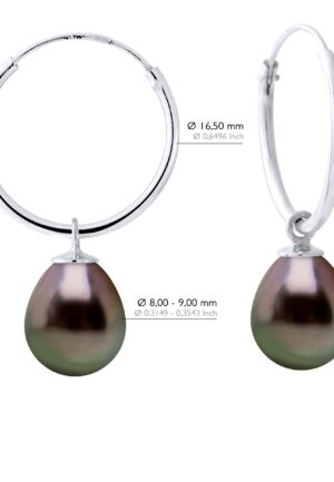 Alternative view of Oorbellen van Zilver 925 Rhodium vermeerd en Echte Gekweekte Tahiti-Parels Parel 8-9 mm