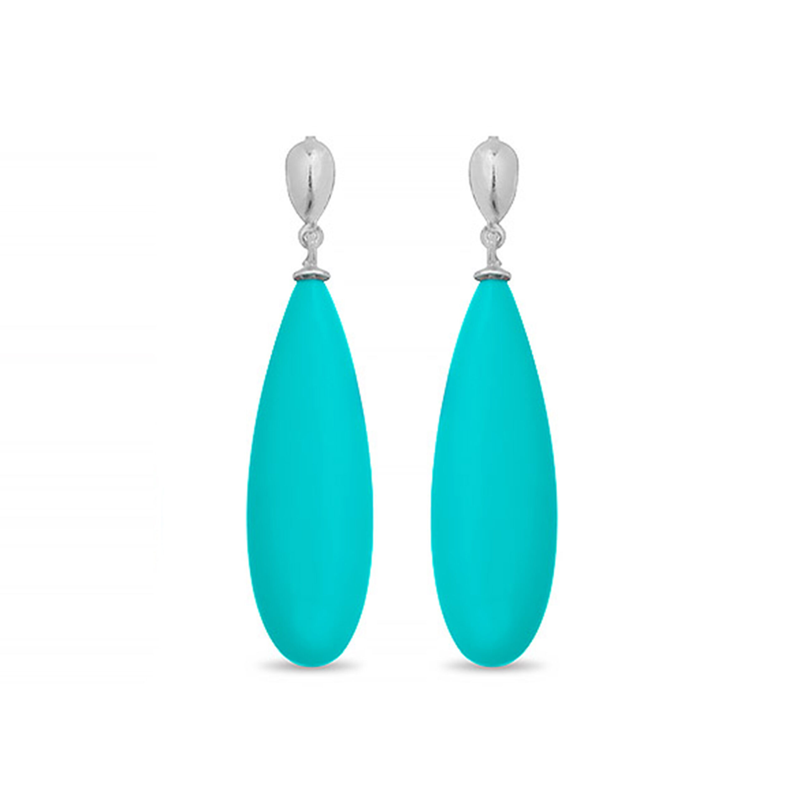 Luxenter oorbellen, 925 sterling zilver, adak en turkoois, gerhodineerd afgewerkt