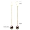 Oorbellen Echte Ge Cultiveerde Tahiti Parel Perkje 10-11 mm - Afbeelding 2