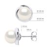 Oorbellen Wit Goud - Echte Gecultiveerde Zoetwaterparels Rond 7-8 mm - Afbeelding 2