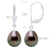 Oorbellen van 375 Wit Goud en Echte GeCultiveerde Tahiti Parel Paar 9-10 mm - Afbeelding 2