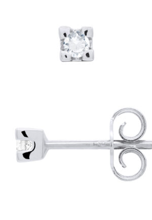 Diamanten oorknopjes 0,10 Cts White Gold