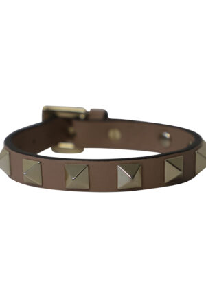 Valentino Garavani Rockstud Armband in Bruin Kalfsleer
