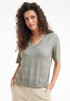 T-shirt Preppy Turquoise Tropics print