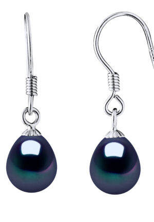 Oorbellen Hooks Zoetwater Parels 7-8mm Black Pears 925
