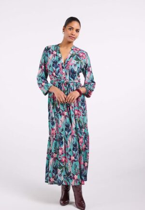 Alternative view of Dress Melody Green Auburn print