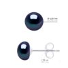 Oorbellen van Zilver 925 en Echte Gecremeerde Zoetwaterparels Knop 6-7 mm - Afbeelding 2