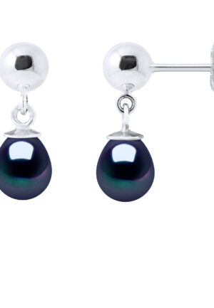 Oorbellen van zilver 925 en echte gecultiveerde zoetwaterparels per 6-7 mm