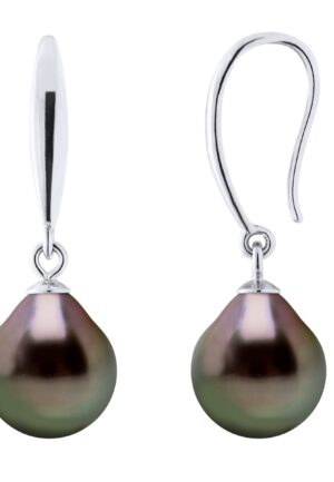 Oorbellen van 925 Zilver en Echte Gecultiveerde Tahiti-Parels 9-10 mm