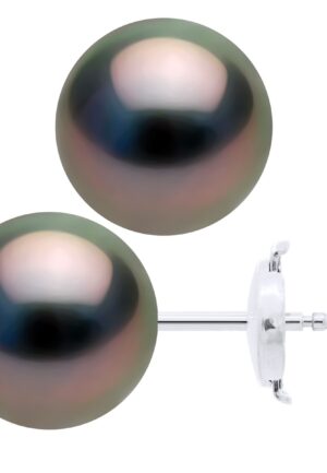 Oorbellen - Wit Goud 375 - Echte Cultuur Tahiti Parel Ronde 10-11 mm