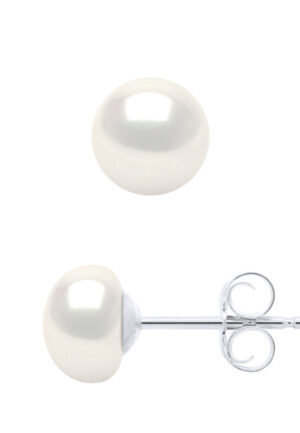 Oorbellen Zilver 925 Echte Gekweekte Zoetwater Parelknoppen 6-7 mm
