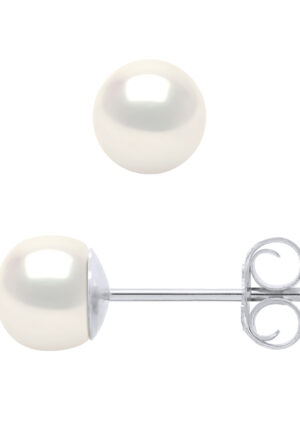 Oorbellen Studs Gekweekte parels 5-6mm White Natural White Gold