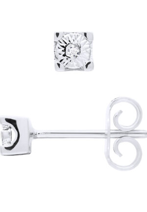Oorbellen Solitaire Diamond 0,40 Cts Illusion 0,25 Cts White Gold 18k