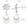 Oorbellen Echte Gecultiveerde Zoetwaterparels Parel 7-8 mm - Afbeelding 2