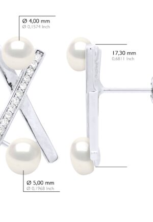 Alternative view of Oorbellen Strips - Echte Gecultiveerde Zoetwaterparel Knop 4-5 mm en 5-6 mm