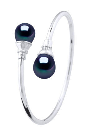You & Me armband zoetwaterparels 11-12 mm Black 925