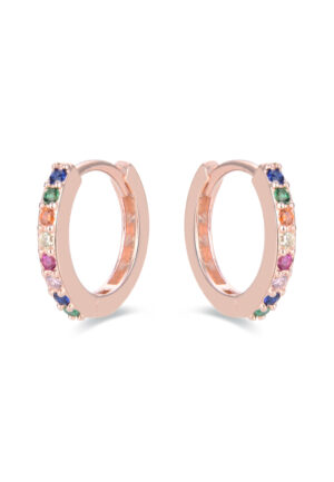 Alternative view of Luxent Sterling Zilver 925 Oorbellen met Veelkleurige Zirkonia in 18K Roségoud - Valarys