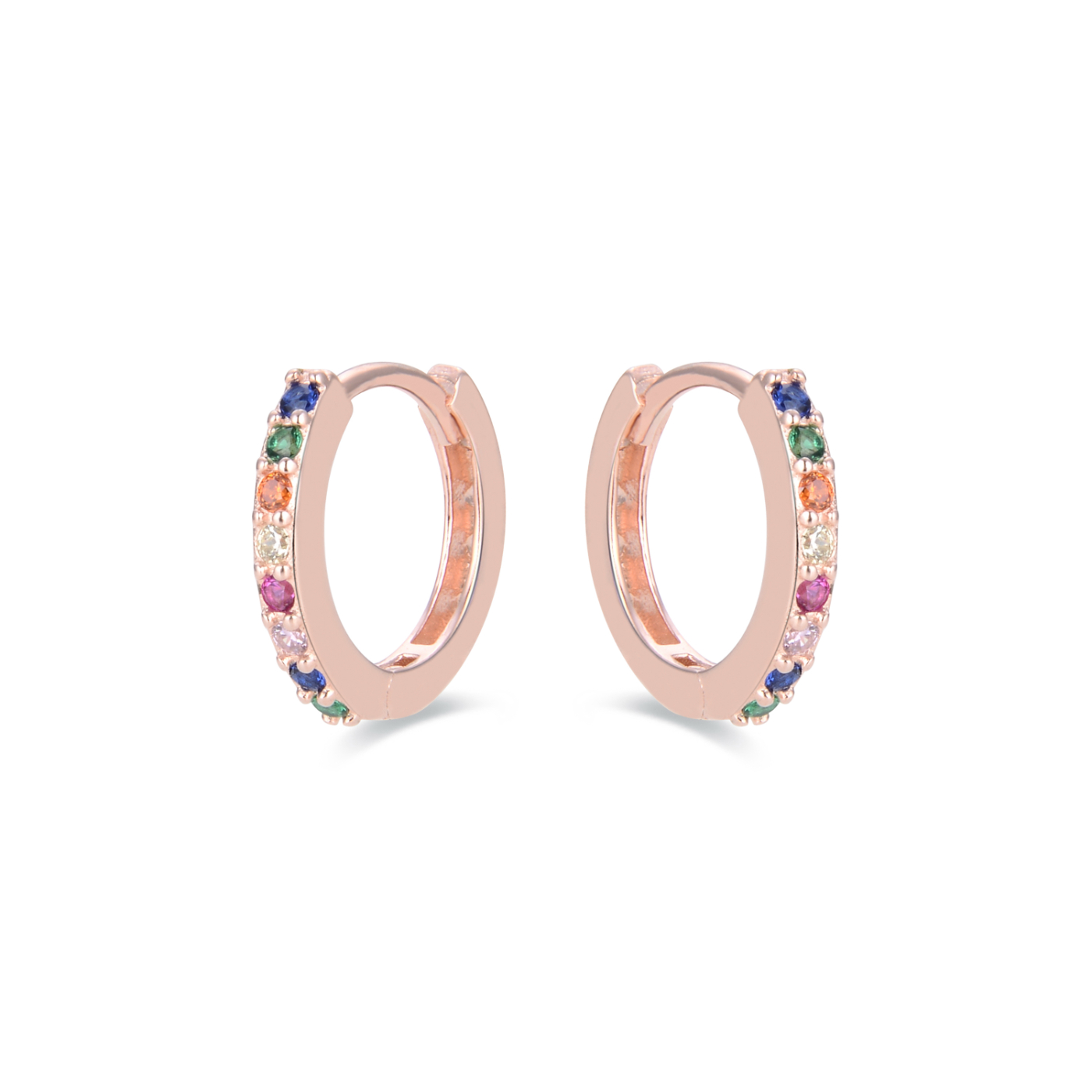 Luxent Sterling Zilver 925 Oorbellen met Veelkleurige Zirkonia in 18K Roségoud - Valarys - Afbeelding 2
