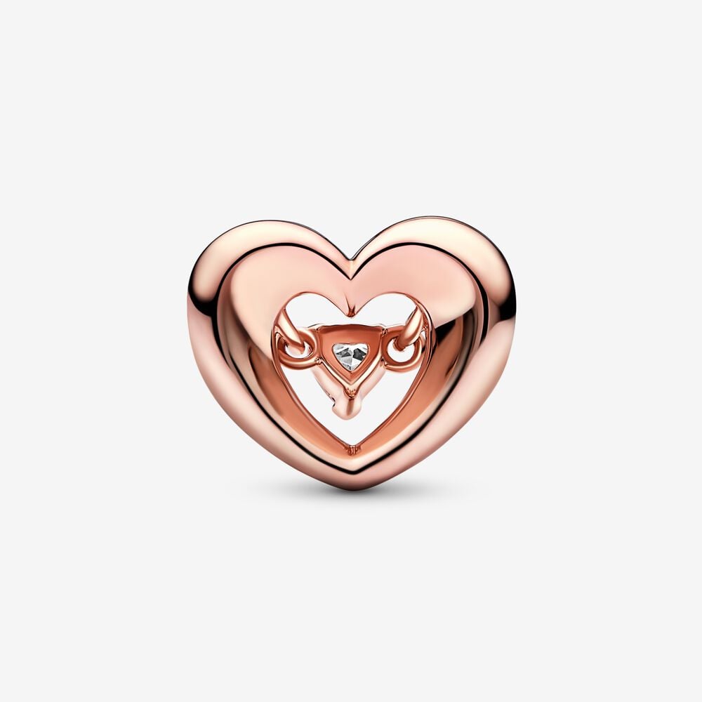 Pandora 'Stralend Hart' Vrouwen Goudkleurige Metalen Bedeltje - Roze 782493C01 - Afbeelding 2