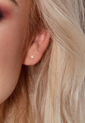Alternative view of Diamanten oorknopjes 0040 Cts Yellow Gold