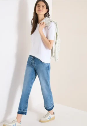 7/8 High Waist straight leg jeans met Loose Fit