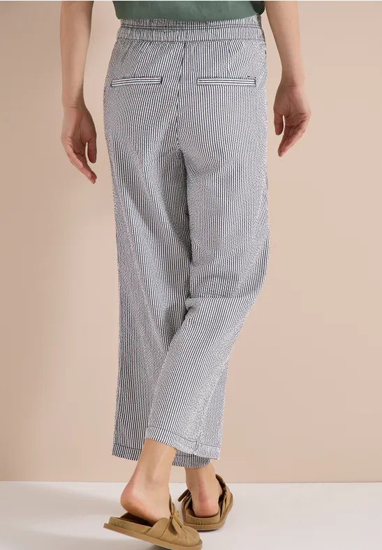 7/8 Wide Legs broek in seersucker kwaliteit - Afbeelding 3
