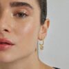 Luxenter Ourhis Oorbellen met Paars Kristal afgewerkt in 18K Geel Goud - Afbeelding 2
