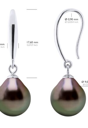 Alternative view of Oorbellen van 925 Zilver en Echte Gecultiveerde Tahiti-Parels 9-10 mm