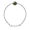 LOVE armband LINK Tahitian Pearl Ringed 10-11mm Link Nylon Black 925