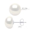 Oorbellen Wit Goud - Echte Gecultiveerde Zoetwaterparels Knop 9-10 mm - Afbeelding 2