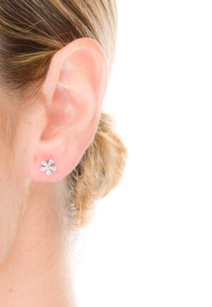 Alternative view of Luxenter oorbellen, gemaakt van 925 sterling zilver en glanzende zirkonia met gerhodineerde afwerking