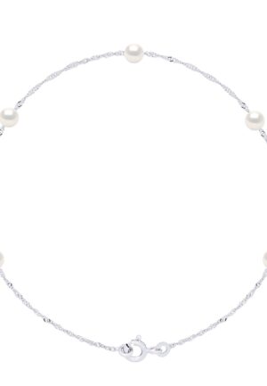 Armband - 5 Echte Gecultiveerde Zoetwaterperlen Rond 4-5 mm