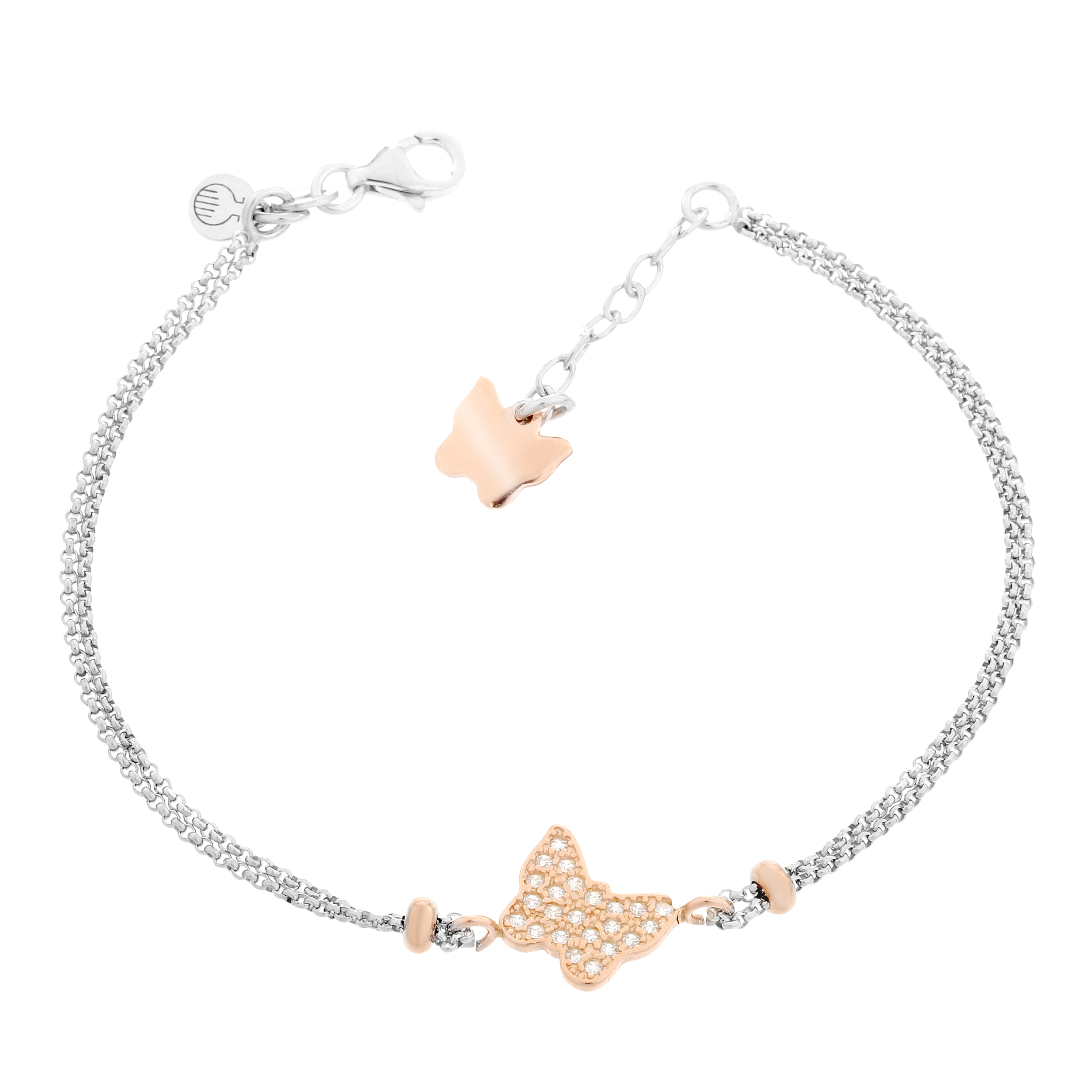 Orphelia Dames 925 Sterling Zilveren Armband - Zilver/Roze ZA-7194