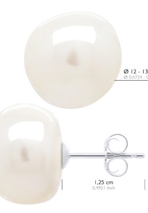 Alternative view of Oorbellen Wit Goud - Echte Cultuurzoetwaterparels Barok 12-13 mm