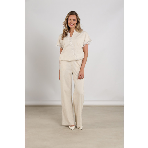 Nukus - Beige | Dames | Blouse | Beige | M | regular | Kamst mode