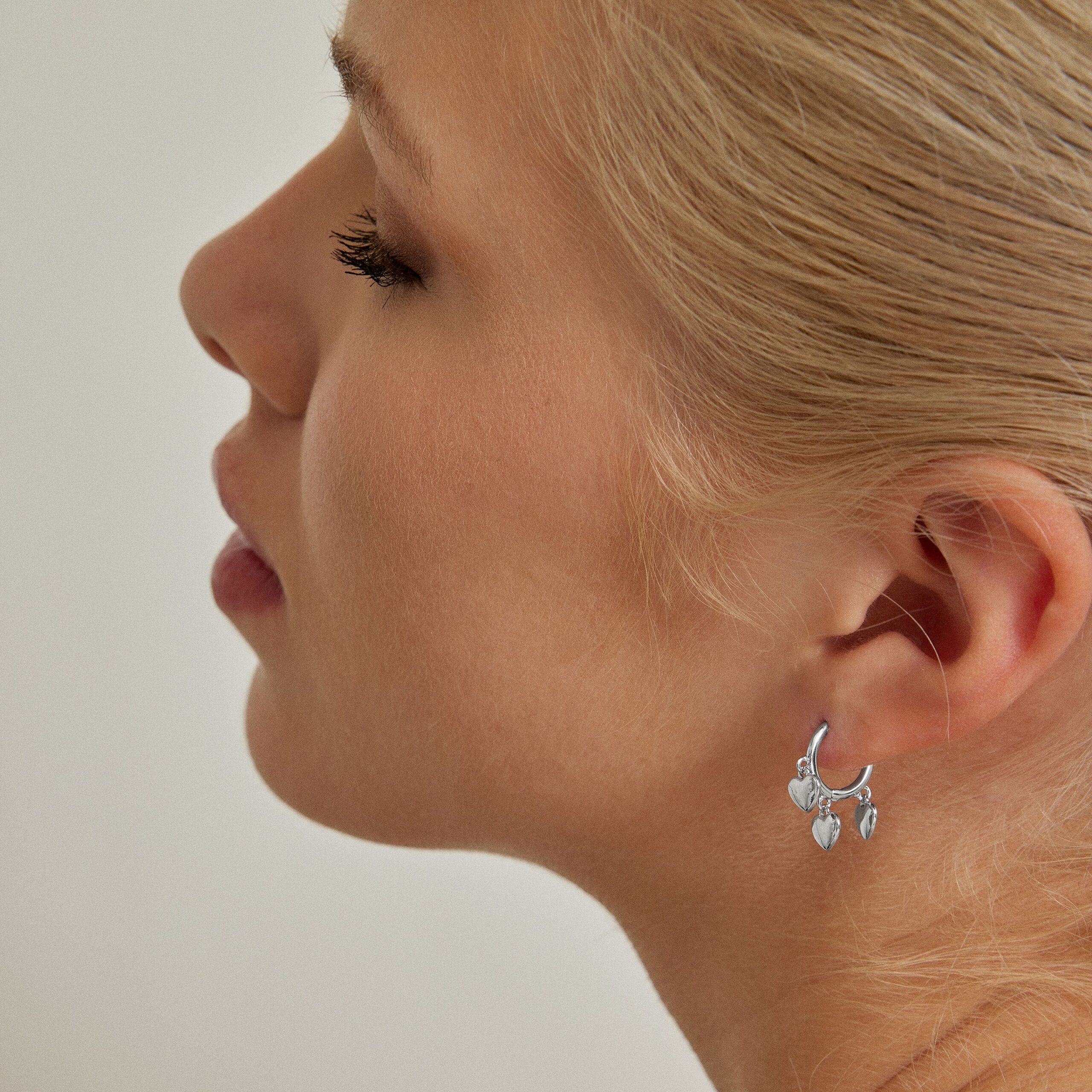 Luxenter hart oorbellen, gerhodineerd - Afbeelding 2