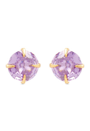 Luxenter oorbellen, 925 sterling zilver en 18K vergulde amethist zirkonia oorbellen