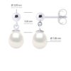 Oorbellen in Wit Goud en Echte Cultuurzoetwaterparels Parel 7-8 mm - Afbeelding 2