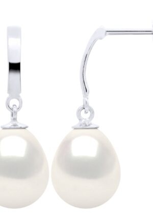 Oorbellen in Wit Goud 375 en Echte Gecultiveerde Zoetwaterparels Parel 10-11 mm